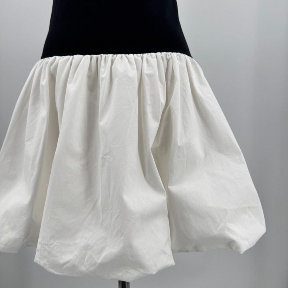 Camila Coelho Dress S Black White Strapless Drop Waist Bubble Mini Cocktail - Picture 4 of 14